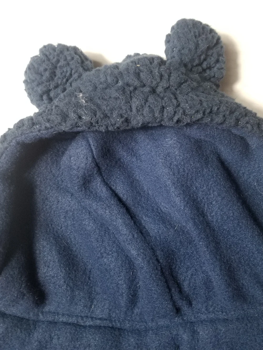 DOG BLUE SHERPA HOODIE COAT WITH EARS SIZE LARGE (RUNS SMALLER)